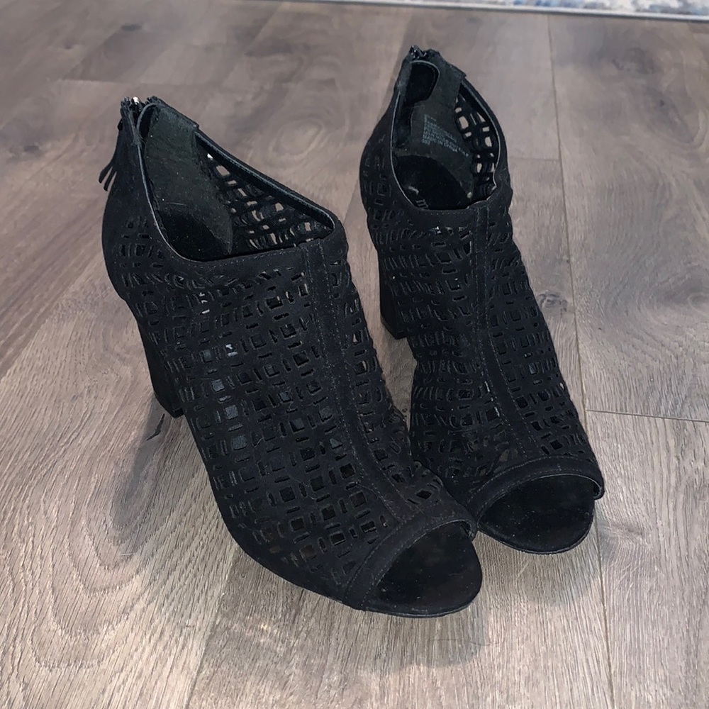 Black Heel Booties Zip